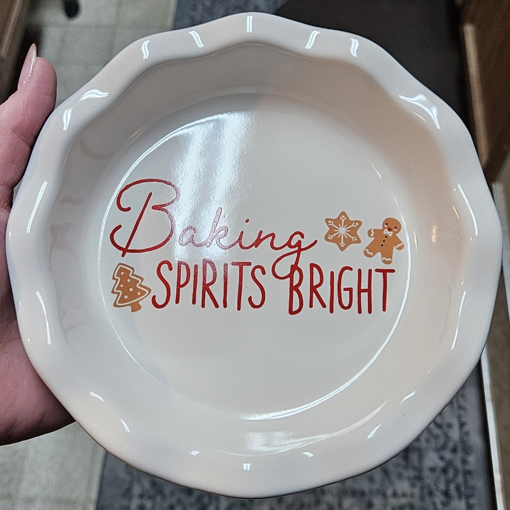 Baking Spirits Bright Stoneware Pie Dish 6.5" Mini Ceramic